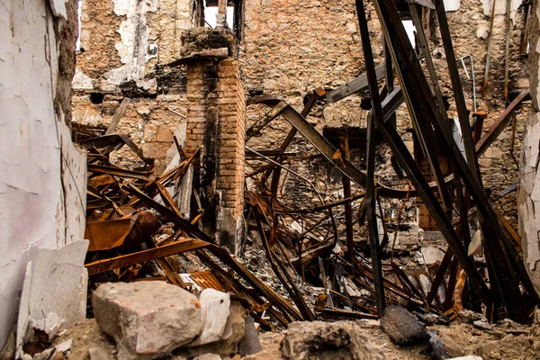 Gebouwschade Door Artillerie Kherson City Stad Kherson Wordt Voortdurend Gebombardeerd — Stockfoto