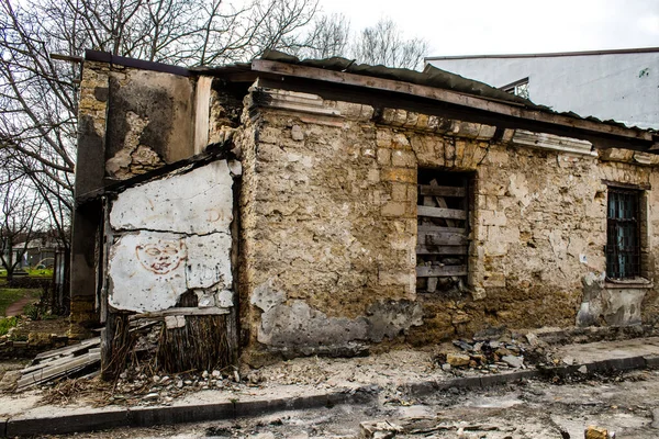 Building Damage Artillery Kherson City City Kherson Constantly Russian Bombardment — Stock Photo, Image