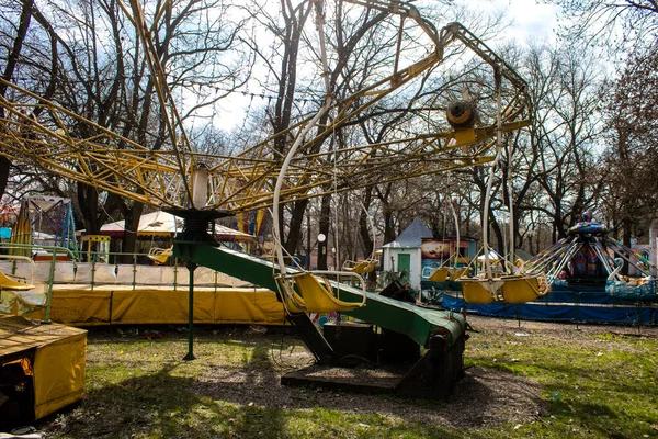 Заброшенный Парк Развлечений Херсоне Парк Закрыт После Вторжения Русских Город — стоковое фото