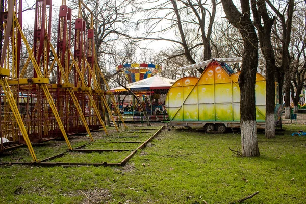 Egy Elhagyatott Vidámpark Khersonban Parkot Orosz Invázió Után Végleg Bezárták — Stock Fotó
