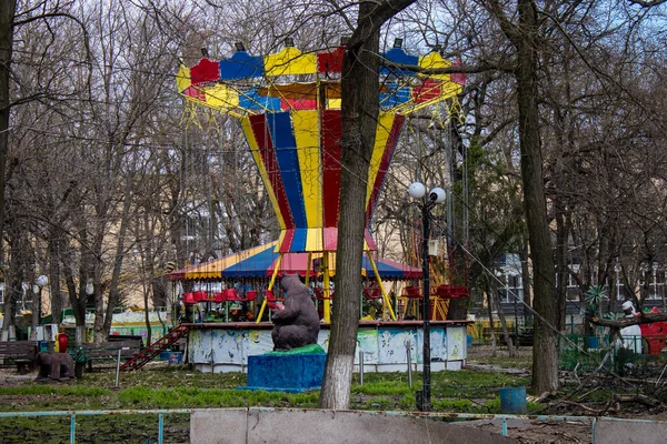 Der Verlassene Vergnügungspark Cherson Wurde Nach Der Russischen Invasion Der — Stockfoto