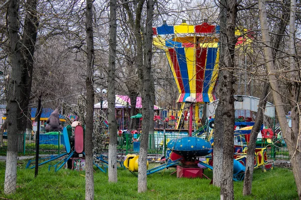 Abandoned Amusement Park Kherson Park Permanently Closed Russian Invasion City — Stock Photo, Image