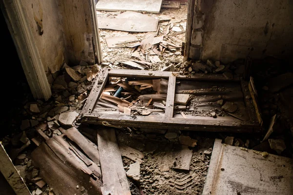 Interieur Van Een Huis Verwoest Door Een Russisch Bombardement Objecten — Stockfoto