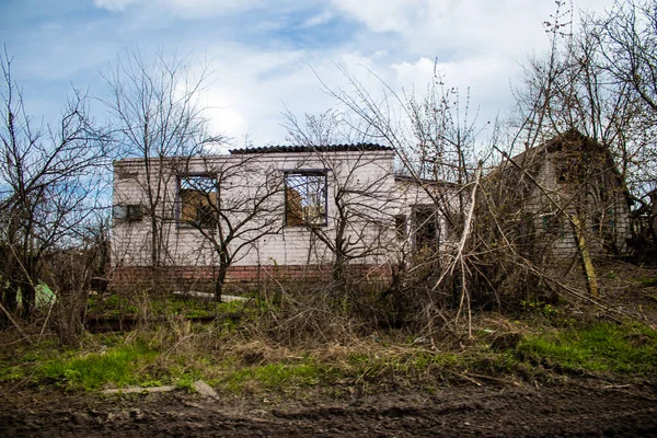 Terny Ukrajina Dubna 2023 Zničený Dům Vesnici Terny Donbasu Ukrajině — Stock fotografie