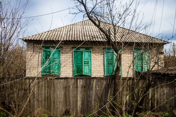 Terny Ucrânia Abril 2023 Casa Destruída Aldeia Terny Donbass Ucrânia — Fotografia de Stock