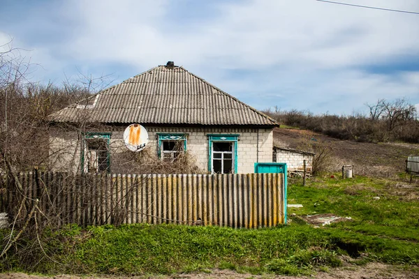 Terny Ukraine Avril 2023 Maison Détruite Dans Village Terny Dans — Photo