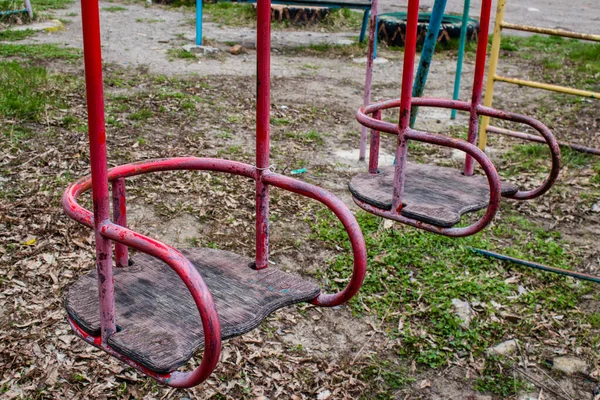 Elhagyott Játszótér Található Sloviansk Gyerekek Már Nem Játszhatnak Kint Mert — Stock Fotó