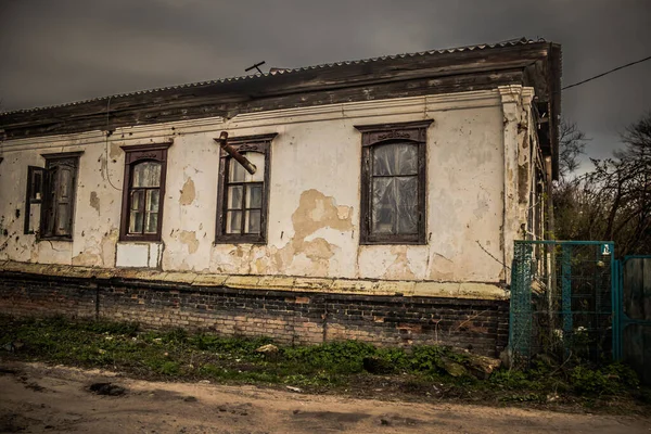 Izyum Ucrânia Abril 2023 Edifício Destruído Localizado Cidade Izyum Oblast — Fotografia de Stock