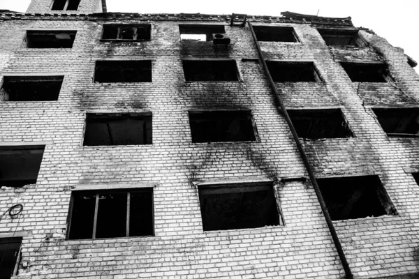 Izyum Ukrajna Április 2023 Elpusztított Épület Található Izyum Kharkiv Oblast — Stock Fotó