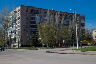 Sloviansk şehri, Donetsk Oblastı, ön cepheye yakın. Rus ordusu Ukrayna 'yı işgal etti ve savaş alanı haline gelen bu bölgede ağır çatışmalar yaşanıyor..