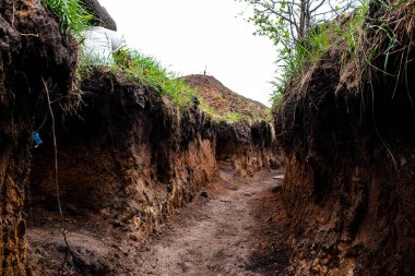 113. Harkiv Savunma Tugayı 'nın 209. Taburu' nun siperleri. Bu tugayın görevi Rus ordusunun tam önünde mevzilenmek ve tüm düşman saldırılarını püskürtmek..