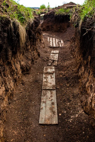 113. Harkiv Savunma Tugayı 'nın 209. Taburu' nun siperleri. Bu tugayın görevi Rus ordusunun tam önünde mevzilenmek ve tüm düşman saldırılarını püskürtmek..
