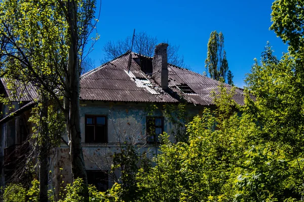 Cityscape Della Città Niu York Situato Nel Donbass Pochi Chilometri — Foto Stock