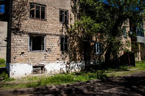 Paisaje Urbano Ciudad Niu York Ubicado Donbass Pocos Kilómetros Bahkmut —  Fotos de Stock