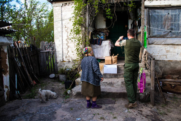 Petr nikname Phantom, a Czech volunteer living in Ukraine bringing Czech and Slovak humanitarian aid to residents of the village of Yampil, Donetsk oblast in Ukraine. People survive thanks to the humanitarian aid provided by the volunteers who move a