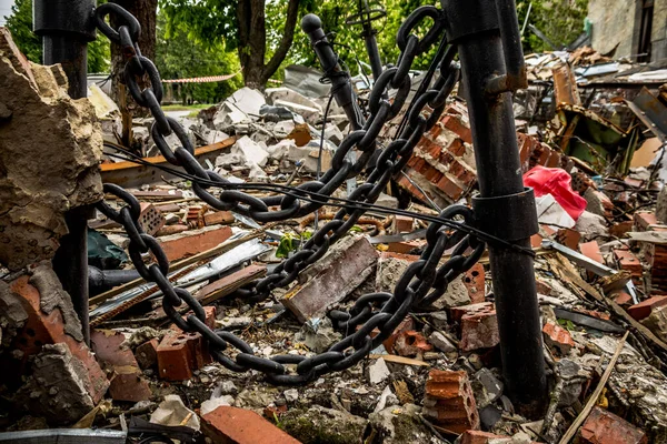 Sloviansk Ukraine May 2023 Κτίριο Κατοικημένη Περιοχή Του Sloviansk Χτυπήθηκε — Φωτογραφία Αρχείου
