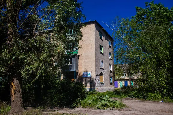 Tchassiv Yar Ukraina Maja 2023 Uszkodzone Budynki Położone Mieście Tchassiv — Zdjęcie stockowe