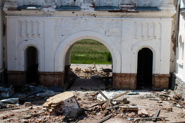 Mosteiro Ortodoxo Svyato Heorhiy Ivs Localizado Aldeia Dolyna Foi Destruído — Fotografia de Stock