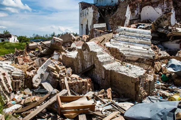 Los Escombros Del Monasterio Ortodoxo Svyato Heorhiy Ivs Situado Aldea — Foto de Stock