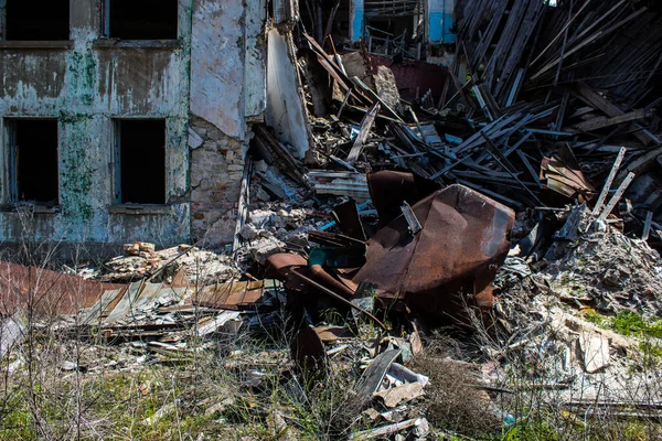 Edifícios Danificados Localizados Cidade Kostiantynivka Exército Russo Bombardeia Alvos Civis — Fotografia de Stock
