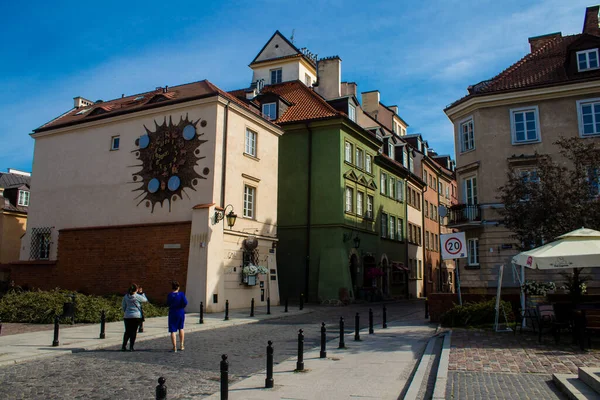 Varšava Polsko Května 2023 Fasáda Restaurované Středověké Budovy Kolem Starého — Stock fotografie