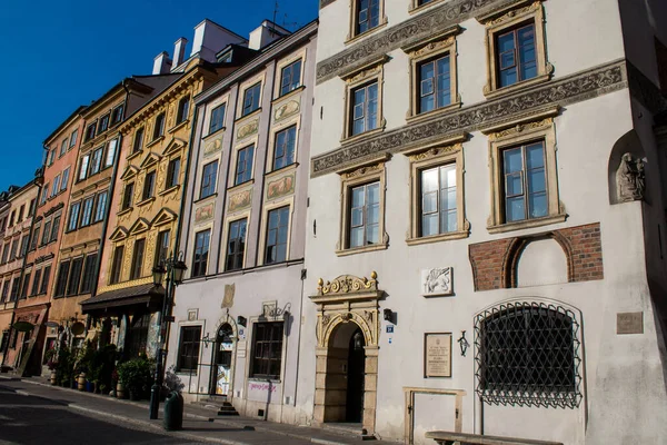 Varšava Polsko Května 2023 Fasáda Restaurované Středověké Budovy Kolem Starého — Stock fotografie