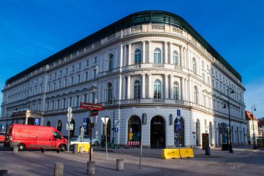 Varşova, Polonya - 28 Mayıs 2023 Varşova şehir merkezi, sembolik bir şehir ve Polonya 'nın başkenti.