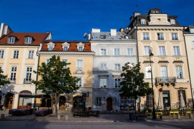 Varşova, Polonya - 28 Mayıs 2023 Varşova şehir merkezi, sembolik bir şehir ve Polonya 'nın başkenti.