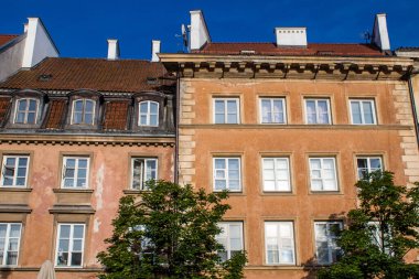 Varşova, Polonya - 28 Mayıs 2023 Varşova şehir merkezi, sembolik bir şehir ve Polonya 'nın başkenti.