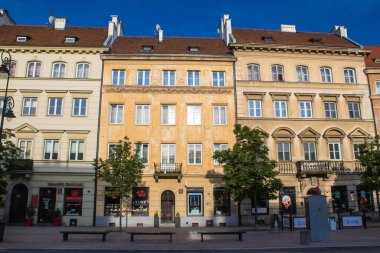 Varşova, Polonya - 28 Mayıs 2023 Varşova şehir merkezi, sembolik bir şehir ve Polonya 'nın başkenti.