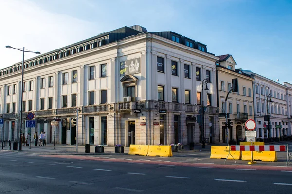 Varşova, Polonya - 28 Mayıs 2023 Varşova şehir merkezi, sembolik bir şehir ve Polonya 'nın başkenti.