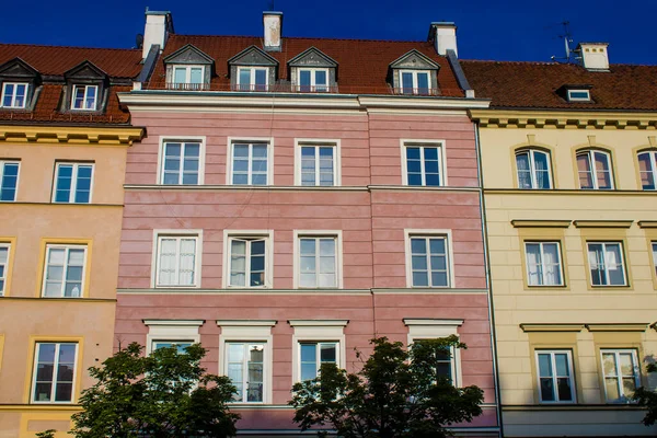 Varşova, Polonya - 28 Mayıs 2023 Varşova şehir merkezi, sembolik bir şehir ve Polonya 'nın başkenti.