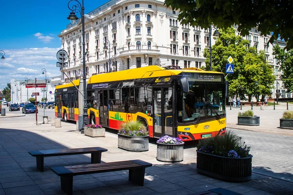 Warschau Polen Mai 2023 Busfahren Den Straßen Von Warschau Und — Stockfoto