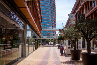 Sevilla, İspanya - Haziran 06, 2023 Sevilla şehir merkezi, sembolik bir şehir ve Endülüs 'ün başkenti.