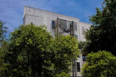 Seville, İspanya - Haziran 06, 2023 Cartuja Adası Mimari ve şehir manzarası, Sevilla semtlerinden biri, sembolik şehir ve Endülüs 'ün başkenti.