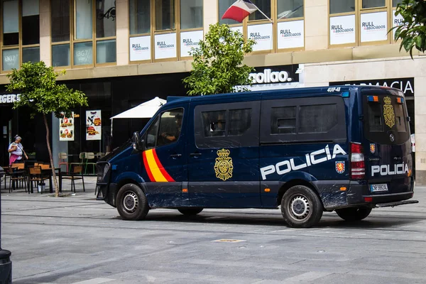 Севілья Іспанія Червня 2023 Поліцейська Машина Центрі Севільї Символічне Місто — стокове фото