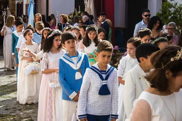 Carmona Espagne Juin 2023 Jeunes Enfants Participant Fête Corpus Christi — Photo