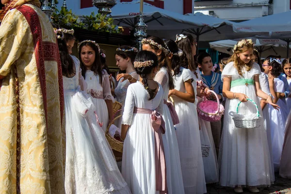 Carmona Espagne Juin 2023 Jeunes Enfants Participant Fête Corpus Christi — Photo