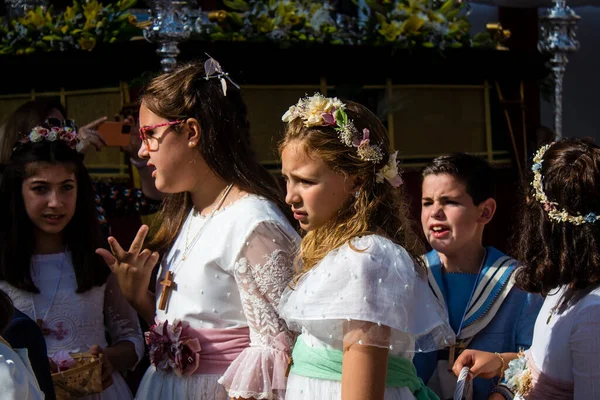 Carmona Španělsko Června 2023 Malé Děti Účastnící Svátku Corpus Christi — Stock fotografie