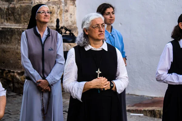 Las Monjas Que Participan Procesión Del Corpus Christi Una Tradición —  Fotos de Stock