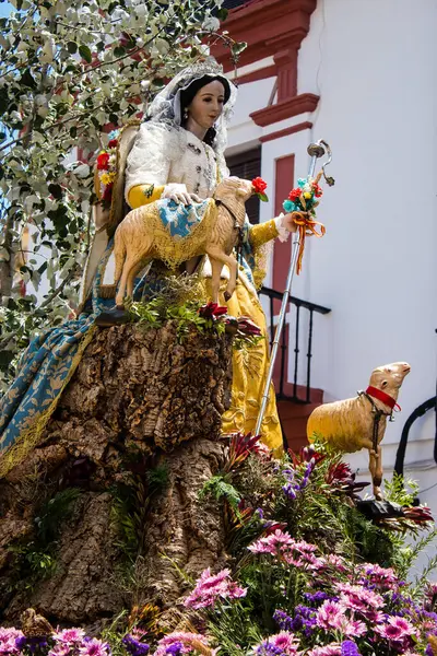 Carmona Hiszpania Czerwca 2023 Katolickie Artefakty Religijne Używane Podczas Święta — Zdjęcie stockowe