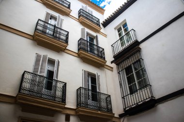 Sevilla, İspanya - 13 Haziran 2023 Sevilla şehir merkezi, sembolik bir şehir ve Endülüs 'ün başkenti..