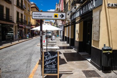 Sevilla, İspanya - 13 Haziran 2023 Sevilla şehir merkezi, sembolik bir şehir ve Endülüs 'ün başkenti..