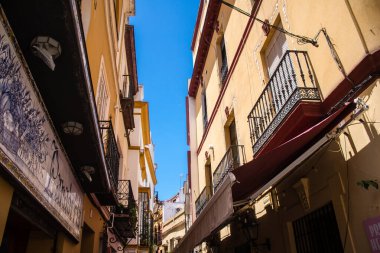 Sevilla, İspanya - 13 Haziran 2023 Sevilla şehir merkezi, sembolik bir şehir ve Endülüs 'ün başkenti..