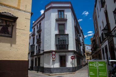 Sevilla, İspanya - 13 Haziran 2023 Sevilla şehir merkezi, sembolik bir şehir ve Endülüs 'ün başkenti..