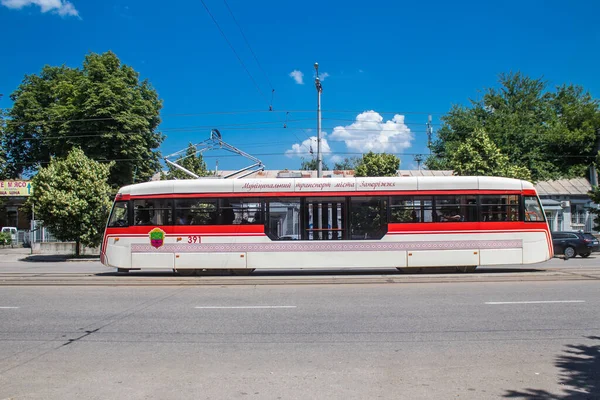 Zaporizhia Ukraine Juillet 2023 Tram Roulant Dans Les Rues Zaporizhia — Photo