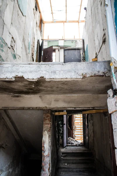 Запоріжжя Україна Липня 2023 Будівля Відновлено Після Нападу Російської Ракети — стокове фото