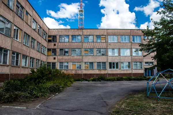 Nikopol Ukraine July 2023 Damaged Buildings Nikopol Russian Army Bombs — Stock Photo, Image