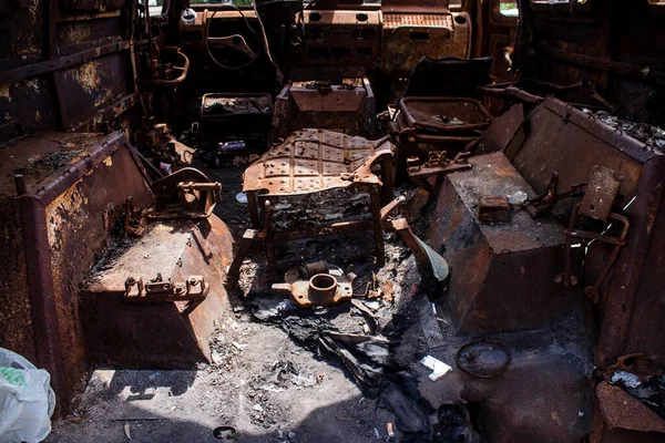 Kyiv, Ukraine - July 19, 2023 The exhibition of destroyed Russian military equipment is an outdoor exhibit and features Russian military equipment that has been captured and destroyed by Ukraine since the start of the war. 