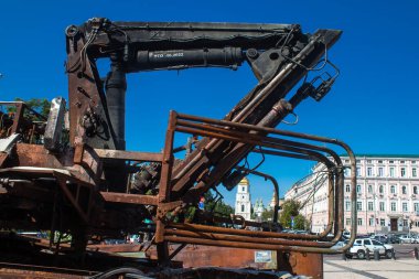 Kyiv, Ukraine - July 19, 2023 The exhibition of destroyed Russian military equipment is an outdoor exhibit and features Russian military equipment that has been captured and destroyed by Ukraine since the start of the war. 